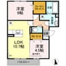 グラース千田 2LDKの間取り