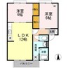 ビラ芳翠 A棟 2LDKの間取り