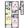 ルミエール　ＫＡＷＡＩ 2LDKの間取り