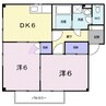 サニーハウスＡ 2DKの間取り