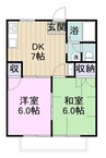 コーポラスムラカミA 2DKの間取り