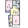 コージーハウス石井Ｃ 2DKの間取り