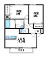 クレスト坂本C 2LDKの間取り