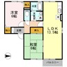 ローズガーデン 2LDKの間取り