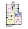 フォンテーヌＣ 2LDKの間取り