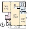 クレセオC棟 2LDKの間取り