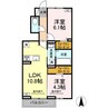 シエンヌ2 2LDKの間取り