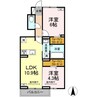 シエンヌ2 2LDKの間取り