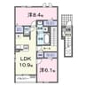ロイセレストＢ 2LDKの間取り