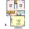 ソレーユガーデンB棟 2LDKの間取り