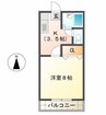 カーレジⅡ 1Kの間取り