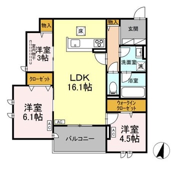 間取図 山陽本線（中国）/福山駅 徒歩20分 1階 築1年