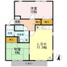 ハイカムール弐番館 2LDKの間取り