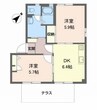 バリュージュ　B棟 2DKの間取り
