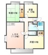 サンビレッジ城西　ペット（犬） 3LDKの間取り