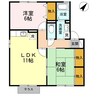 セジュール誠之 2LDKの間取り