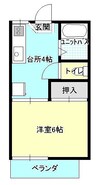 コーポラスタツミ 1Kの間取り