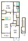 アンソレイエⅡ 2LDKの間取り