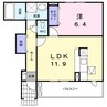 ボヌール 1LDKの間取り