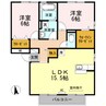 ウィルモア手城 C棟 2LDKの間取り