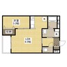 月光福山東弐番館 1LDKの間取り