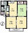 ディアス加藤 C棟 3DKの間取り