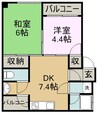 メゾン日経 2DKの間取り