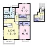 リヴィエールＢ 2LDKの間取り