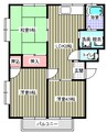 西江コーポB 3DKの間取り
