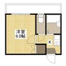 メゾンドソレイユ 1Kの間取り