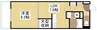 フラットリア春日 1DKの間取り