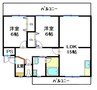 あすなろハイツ川口 2LDKの間取り