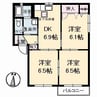 メゾンド　フルールA棟 3DKの間取り