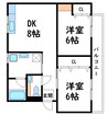 アルファーレ3 2DKの間取り