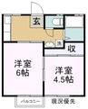 ブルースカイハイツ地吹 2Kの間取り