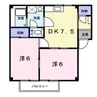 ハイツ小林 2DKの間取り