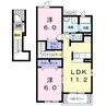 ヴェル　ドミール 2LDKの間取り
