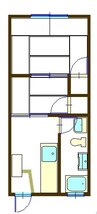 セントラルビル 2DKの間取り