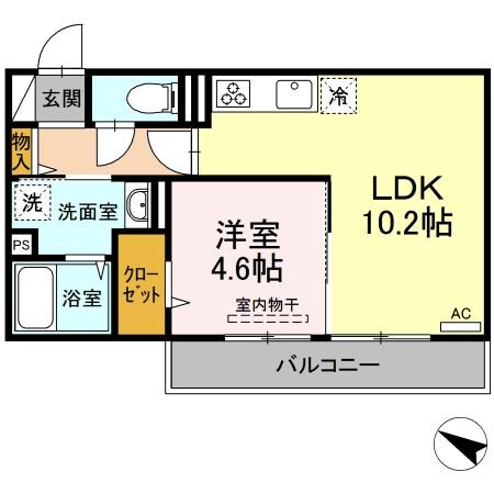 間取り図 Ｄ-ｒｏｏｍ内山Ⅱ
