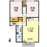 グリーンベルズ D棟 2LDKの間取り