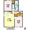 グリーンベルズ B棟 2LDKの間取り
