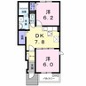 オーバードライブＡ 2DKの間取り