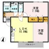 クニーズコート B 2LDKの間取り