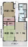 サン・オーレ葦陽 2DKの間取り