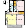 セジュール新市　B棟 2DKの間取り