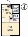 クレセント倉田 1DKの間取り