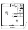 ピュアチャイルド 1LDKの間取り