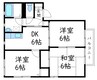 ルイール五番館 3DKの間取り