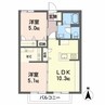 クレセント エビス 2LDKの間取り