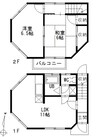 テラスハウスM’s 2LDKの間取り